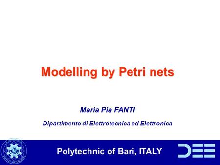 Modelling by Petri nets