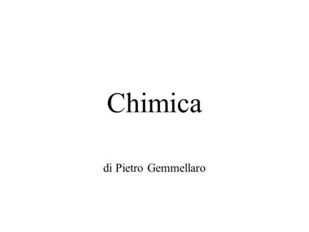 Chimica di Pietro Gemmellaro.