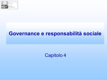 Governance e responsabilità sociale