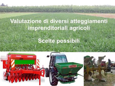 Valutazione di diversi atteggiamenti imprenditoriali agricoli Scelte possibili.