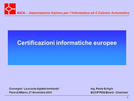 Certificazioni informatiche europee