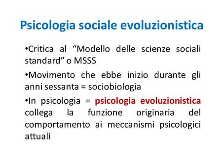 Psicologia sociale evoluzionistica