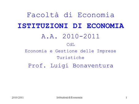 Istituzioni di Economia