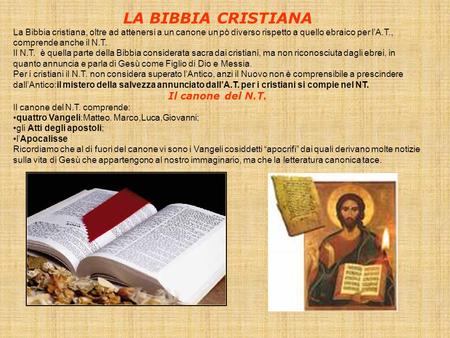 LA BIBBIA CRISTIANA Il canone del N.T.
