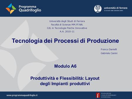 Produttività e Flessibilità: Layout degli Impianti produttivi