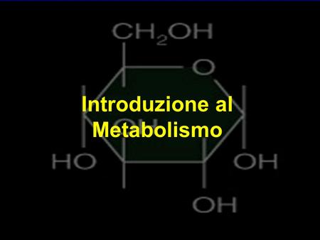 Introduzione al Metabolismo