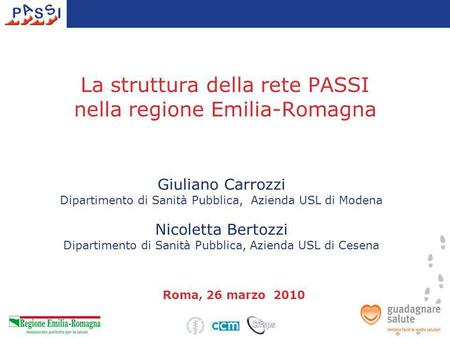 La struttura della rete PASSI nella regione Emilia-Romagna
