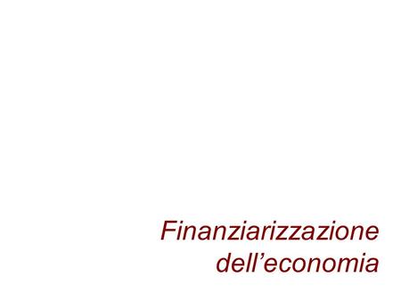 Finanziarizzazione dell’economia