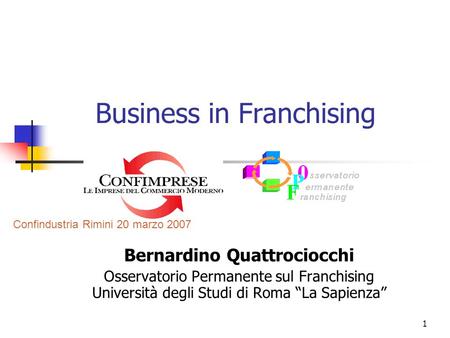 Business in Franchising