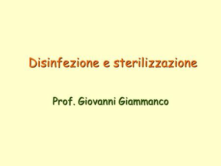 Prof. Giovanni Giammanco