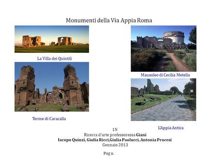 Monumenti della Via Appia Roma