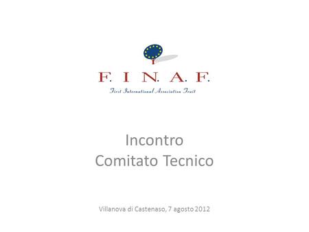 Incontro Comitato Tecnico Villanova di Castenaso, 7 agosto 2012.