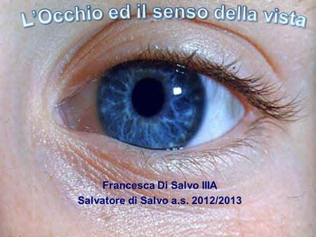 Francesca Di Salvo IIIA Salvatore di Salvo a.s. 2012/2013