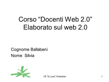 Corso “Docenti Web 2.0” Elaborato sul web 2.0