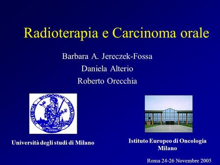 Radioterapia e Carcinoma orale