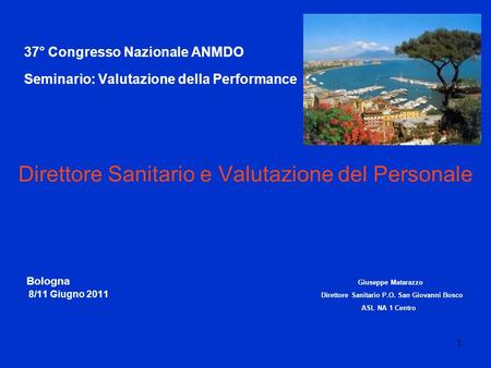 37° Congresso Nazionale ANMDO Seminario: Valutazione della Performance