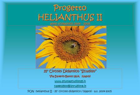 Progetto HELIANTHUS II anno scolastico