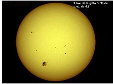 Il sole: nana gialla di classe spettrale G2