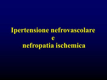 Ipertensione nefrovascolare