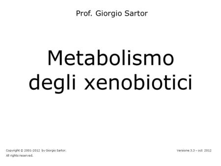 Metabolismo degli xenobiotici