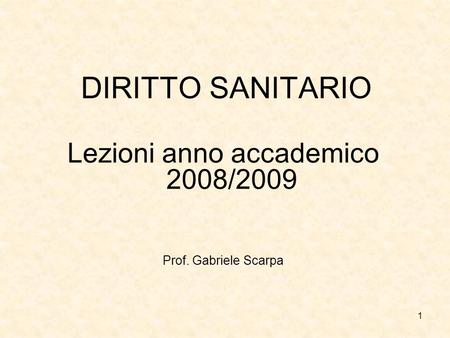 Lezioni anno accademico 2008/2009