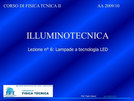 Lezione n° 6: Lampade a tecnologia LED
