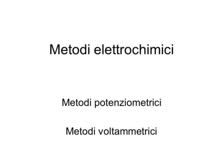 Metodi elettrochimici