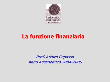Prof. Arturo Capasso Anno Accademico
