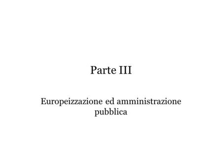 Europeizzazione ed amministrazione pubblica