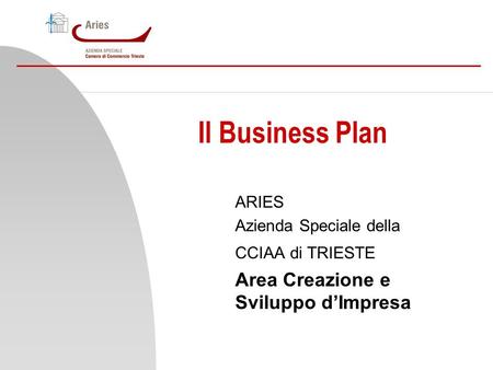 Il Business Plan Area Creazione e Sviluppo d’Impresa ARIES