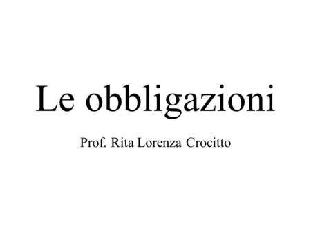 Prof. Rita Lorenza Crocitto