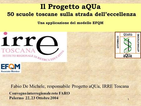 Fabio De Michele, responsabile Progetto aQUa, IRRE Toscana