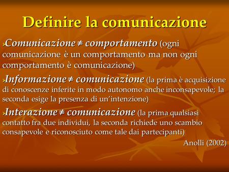 Definire la comunicazione