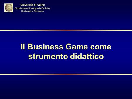 Il Business Game come strumento didattico