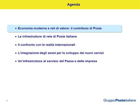 Gruppo Poste Italiane Roma, 24 Luglio 2007 Economia moderna e reti di valore: il contributo di Poste.