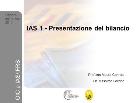 IAS 1 - Presentazione del bilancio