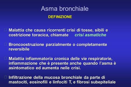 Asma bronchiale crisi asmatiche ¨