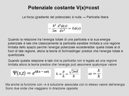 Potenziale costante V(x)=cost