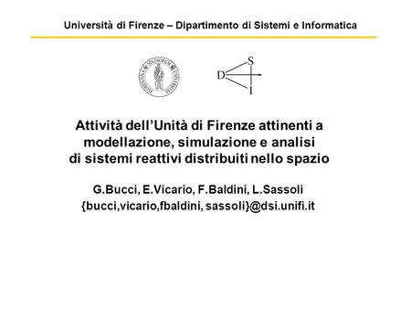 Università di Firenze – Dipartimento di Sistemi e Informatica