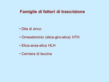 Famiglie di fattori di trascrizione