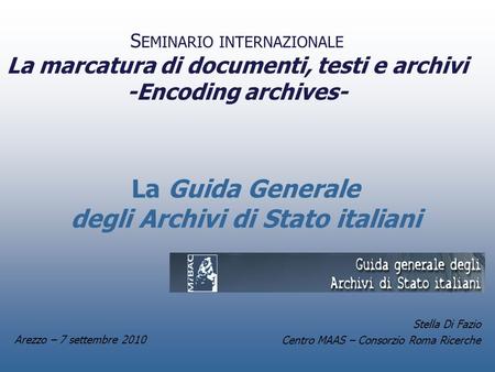 La Guida Generale degli Archivi di Stato italiani