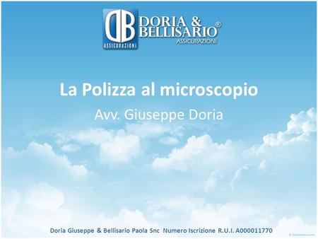 La Polizza al microscopio Avv. Giuseppe Doria