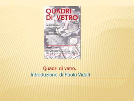 Introduzione di Paolo Vidali