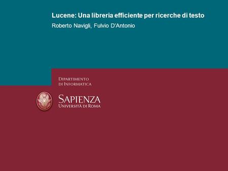 Lucene: Una libreria efficiente per ricerche di testo