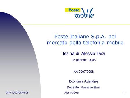 Poste Italiane S.p.A. nel mercato della telefonia mobile