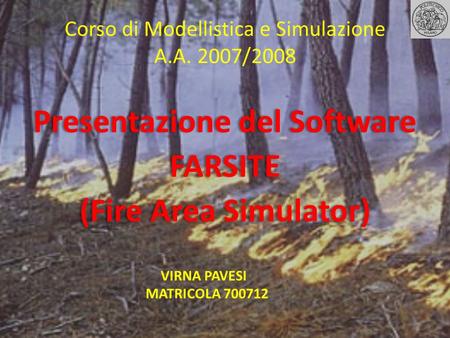 Corso di Modellistica e Simulazione A.A. 2007/2008