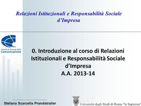 Relazioni Istituzionali e Responsabilità Sociale d’Impresa