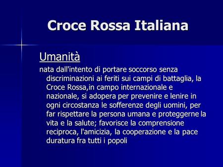 Croce Rossa Italiana Umanità