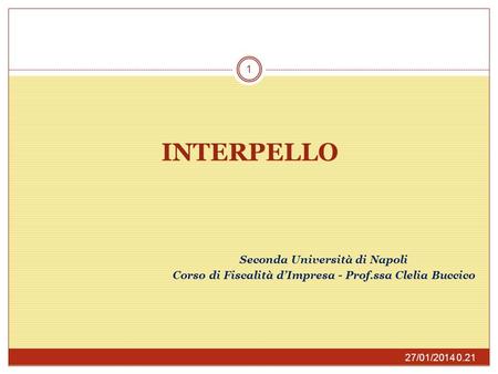INTERPELLO Seconda Università di Napoli