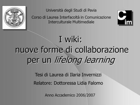 I wiki: nuove forme di collaborazione per un lifelong learning